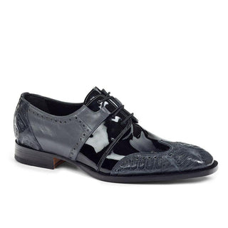 Mauri Men's Baby Croc / Patent & Nappa Tri Tone Grey Oxfords 53130/2 (MA4418)(Special Order)-AmbrogioShoes