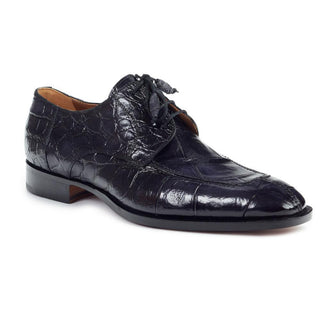 Mauri Men's Black Exotic Alligator Wing-tip Oxfords (MA4404)(Special Order)-AmbrogioShoes