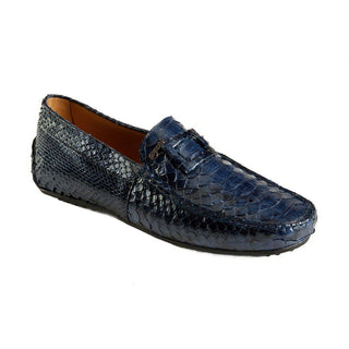 Mauri Men's Shoes Blue Exotic Snake-Skin Dress-Casual Moccasins 3405 (MAO1041)-AmbrogioShoes