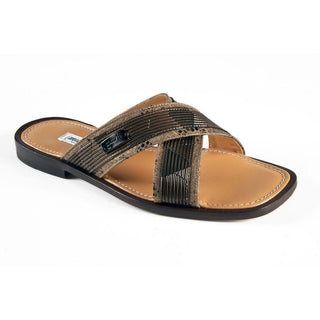 Mauri Men's Designer Shoes Gold & Brown Caslf-Skin Leather Sandals 5058 (MAO1012)-AmbrogioShoes