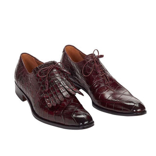 Mauri Men's Hand-Painted Bligny Burgundy Oxfords 1078 (MA4303) (Special Order)-AmbrogioShoes