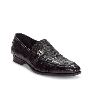 Mauri Men's Hand-Painted Broletto Black Loafers 4763 (MA4313)(Special Order)-AmbrogioShoes