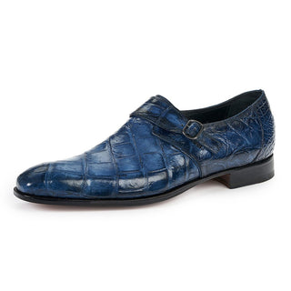 Mauri Men's Nocciolo Caribbean Blue Alligator Body Loafers 4849(MA4802)(Special Order)-AmbrogioShoes