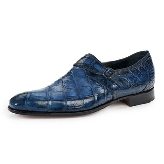 Mauri Men's Nocciolo Caribbean Blue Alligator Body Loafers 4849 (MA4802)-AmbrogioShoes