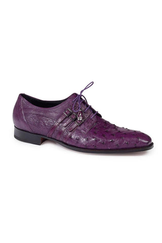 Mauri Men's Purple Ostrich & Ostrich Leg Oxfords(MA4604) (Made to Order)-AmbrogioShoes