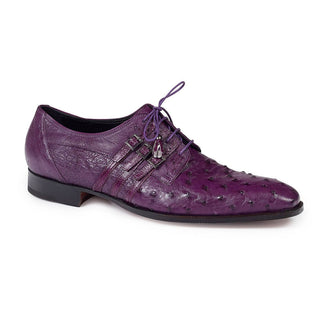 Mauri Men's Purple Ostrich & Ostrich Leg Oxfords(MA4604)(Special Order)-AmbrogioShoes