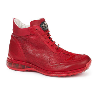 Mauri Men's Red Baby Croc & Embossed Calf-skin Leather Sneakers 8510(MA4814)-AmbrogioShoes