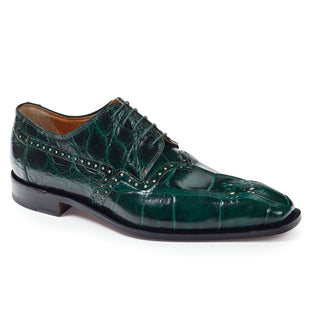 Mauri Men's Shoes Alligator Hunter Green Oxfords Art 4860 (MA4652)-AmbrogioShoes