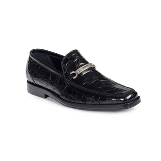 Mauri Men's Shoes Black Exotic Body Alligator Loafers 4692-2 (MA4508)(Special Order)-AmbrogioShoes