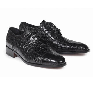 Mauri Men's Shoes Brunelleschi Black Caiman Crocodile Oxfords (MA4628)(Special Order)-AmbrogioShoes