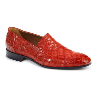 Mauri Men's Shoes Exotic Body Alligator Med.Red Loafers 4440/3(MA4410)(Special Order)-AmbrogioShoes