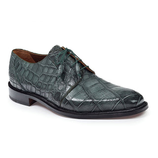 Mauri Mens Shoes Olive Burnished Alligator Oxfords Art 1003 (MA4642)(Special Order)-AmbrogioShoes