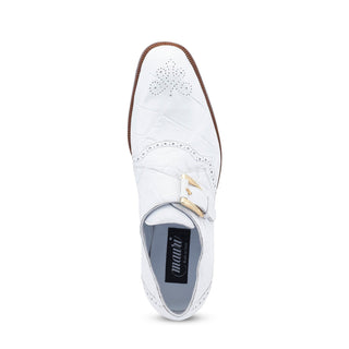 Mauri Nitti 3281 Men's Shoes White Exotic Alligator Monk-Strap Loafers (MA5514)-AmbrogioShoes