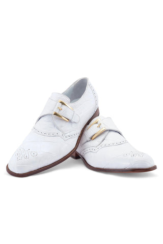 Mauri Nitti 3281 White Alligator Monk Strap (MA5514)