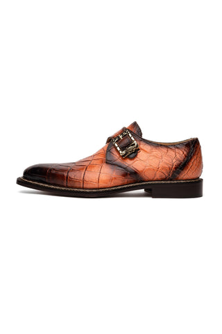 Mauri Nitti 3281/2 Peach with T.Moro Finish Alligator Monk Strap (MA5601)