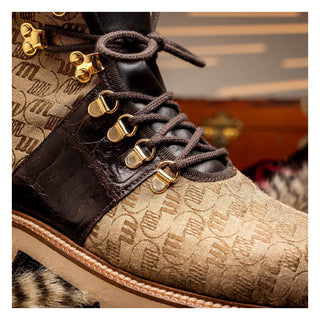 Mauri O.G 3272 Men's Shoes Exotic Crocodile / Ostrich / Fabric / Calf-Skin Leather Boots (MA5630)(Special Order)-AmbrogioShoes