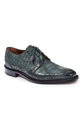 Mauri Olive Burnished Alligator Oxfords Art 1003 (MA4642)
