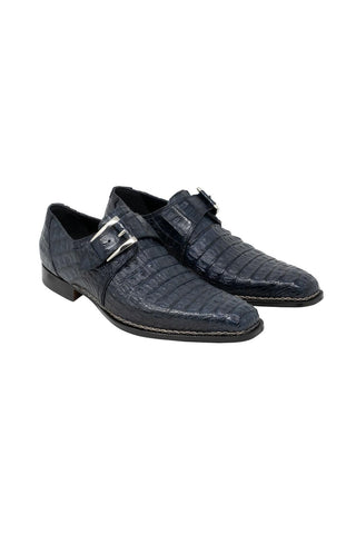 Mauri Opulent Blue Hornback Alligator Monkstraps Loafers 1172 (MA5100)