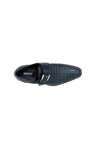Mauri Opulent Blue Hornback Alligator Monkstraps Loafers 1172 (MA5100)