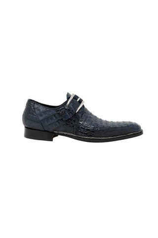 Mauri Opulent Blue Hornback Alligator Monkstraps Loafers 1172 (MA5100)