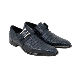 Mauri Opulent Men's Shoes Blue Hornback Alligator Monkstraps Loafers 1172 (MA5100)-AmbrogioShoes