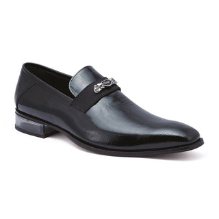 Mauri Player 4951 Men's Shoes Black Canapa / Satin Slip-On Loafers (MA5250)-AmbrogioShoes