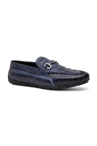 Mauri Polo 3501 Exotic Hornback / Ostrich Leg / Calf-Skin Leather Moccasin Horsebit Driver (MA5604)