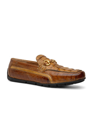 Mauri Polo 3501 Hornback / Ostrich Leg / Leather Moccasin Horsebit Driver (MA5604)