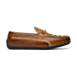 Mauri Polo 3501 Men's Shoes Exotic Hornback / Ostrich Leg / Calf-Skin Leather Moccasin Horsebit Driver (MA5604)(Special Order)-AmbrogioShoes