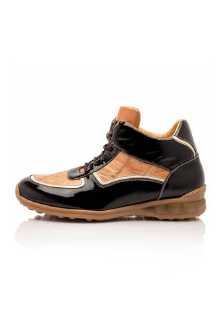 Mauri Quick M797 Exotic Crocodile / Patent High-Top Sneakers (MA5646)