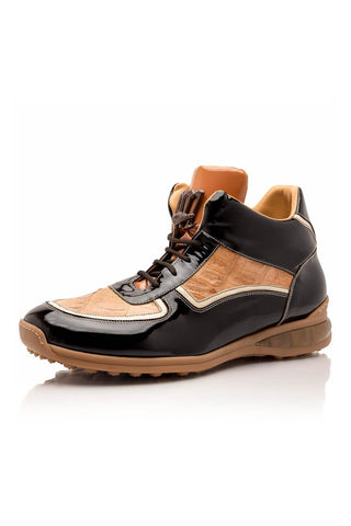 Mauri Quick M797 Exotic Crocodile / Patent High-Top Sneakers (MA5646)