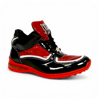 Mauri Quick M797 Exotic Crocodile / Patent Leather High-Top Sneakers (MA5675)(Made to Order)-AmbrogioShoes