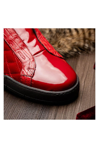 Mauri Regata 8478/10 Crocodile / Quilted Velvet / Patent Sneaker