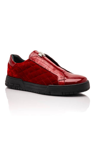 Mauri Regata 8478/10 Exotic Crocodile / Quilted Velvet / Patent Slip-On Sneakers (MA5648)
