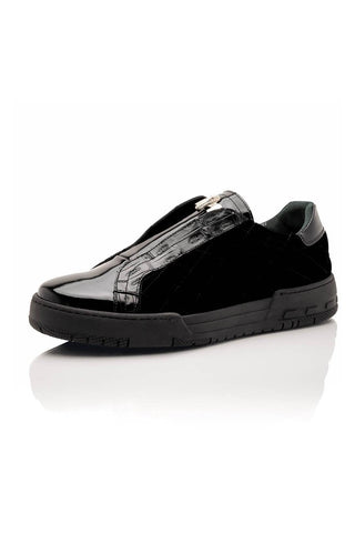 Mauri Regata 8478/10 Exotic Crocodile / Quilted Velvet / Patent Slip-On Sneakers (MA5648)