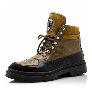 Mauri Renegade 3271 Men's Shoes Exotic Crocodile / Nubuck / Nappa / Suede Leather Boots (MA5629)-AmbrogioShoes