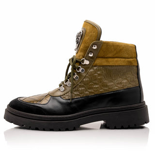 Mauri Renegade 3271 Men's Shoes Exotic Crocodile / Nubuck / Nappa / Suede Leather Boots (MA5629)-AmbrogioShoes