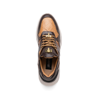 Mauri Runner 8457/1 Men's Shoes Sport Rust & Dune Exotic Crocodile / Nappa Leather Casual Bubble Sneakers (MA5619)(Special Order)-AmbrogioShoes