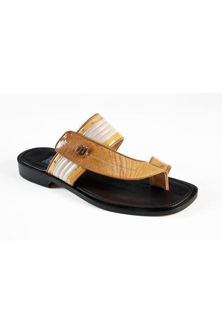 Mauri Rust & Beige Ostrich / Nappa Sandals 1879-3 (MAO1009)