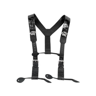 Mauri S1 Men's Accessories Black Exotic Alligator Suspenders (MAJ1002)-AmbrogioShoes