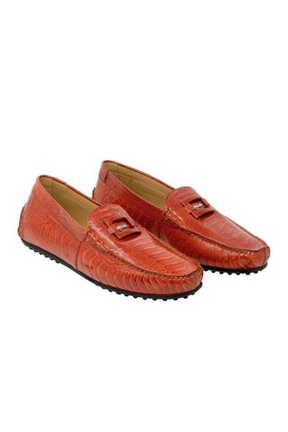 Mauri Scenic Gerbera Red Ostrich Loafers 3405 (MA5118)