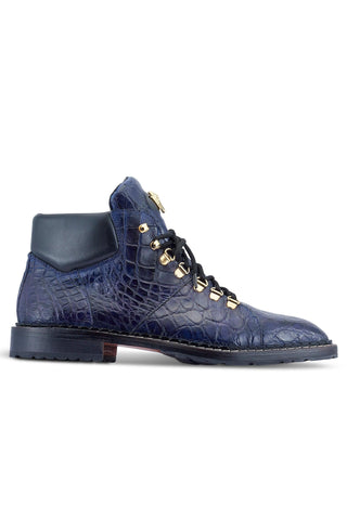 Mauri Sinner 4995 Iris Blue Exotic Alligator Demi Boots (MA5462)
