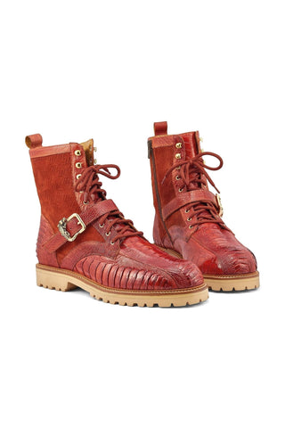 Mauri Soldier 4997 Exotic Ostrich Leg / Suede Hiking Boots (MA5479)-AmbrogioShoes