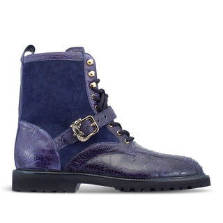 Mauri Soldier 4997 Exotic Ostrich Leg / Suede Hiking Boots (MA5479)(Made to Order)-AmbrogioShoes