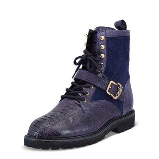 Mauri Soldier 4997 Exotic Ostrich Leg / Suede Leather Hiking Boots (MA5479)-AmbrogioShoes