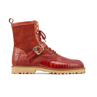 Mauri Soldier 4997 Exotic Ostrich Leg / Suede Leather Hiking Boots (MA5479)-AmbrogioShoes