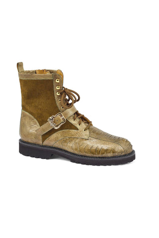 Mauri Soldier 4997 Ostrich Leg / Suede Hiking Boots (MA5479)