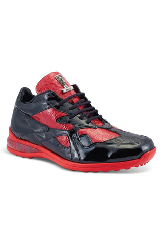 Mauri Sonic 8464/1 Crocodile Skin & Patent Casual Bubble Sneakers (MA5540)