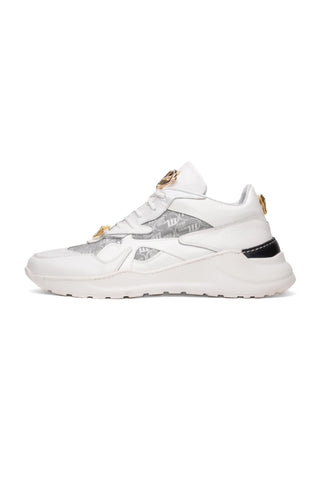 Mauri Sonic 8464/2 Acre & White Exotic Crocodile / Nappa Leather / Fabric Casual Bubble Sneakers (MA5618)
