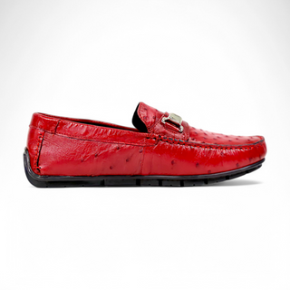 Mauri Sprinter 3517/5 Men's Shoes Exotic Ostrich Horsebit Slip-On Driver (MA5662)(Special Order)-AmbrogioShoes